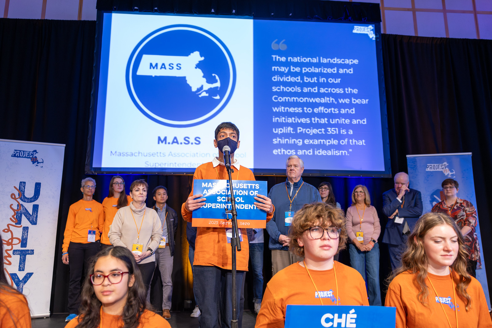 Arjun Mukherjee of Northborough, a member of the Project 351 Alumni Mentoring Corps, honors M.A.S.S. as a Service Partner at the 15th Annual Launch and Service Day.